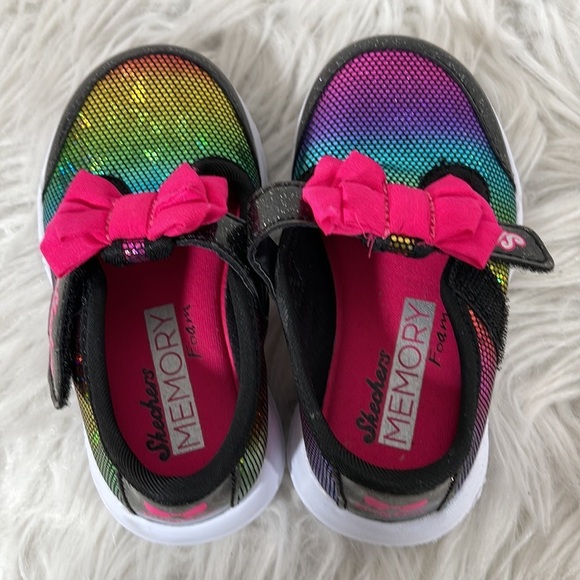 SKECHERS Bitty Bow Memory Foam Child Go Walk Joy-Bitty Glam Colorful Sneaker 5 - Picture 5 of 12